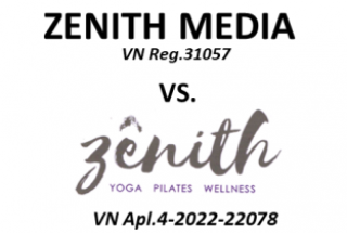Đơn đăng ký nhãn hiệu “zenith, YOGA PILATES WELLNESS ” bị phản đối